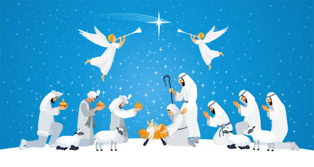 istock Holy Night. Christmas night. Birth of Jesus. Three wise men. Shepherd. 1448463921