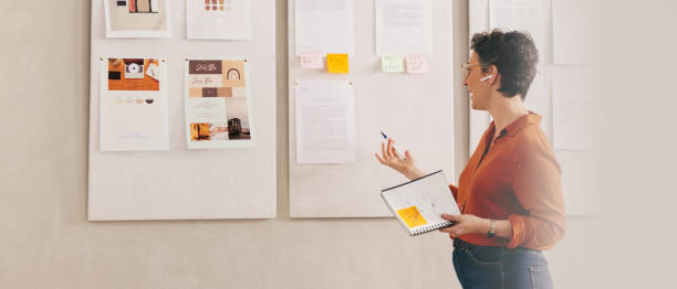 istock Creative businesswoman presenting her work during a conference call 1448467406