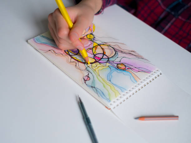 Neurographic Art - a modern method of art therapy stock photo