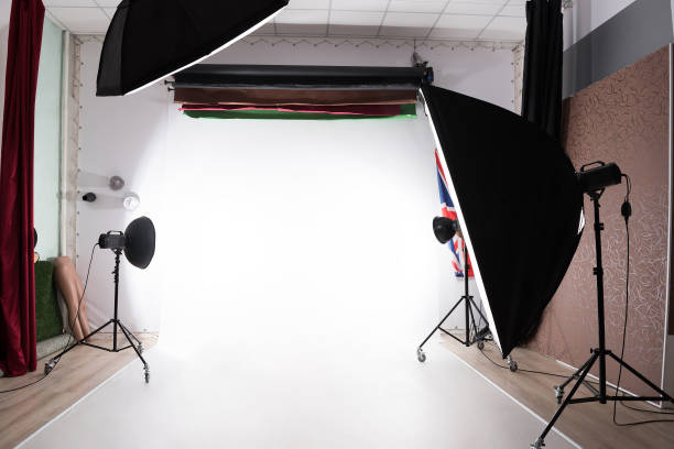 istock photostudio with lights on 1448470705