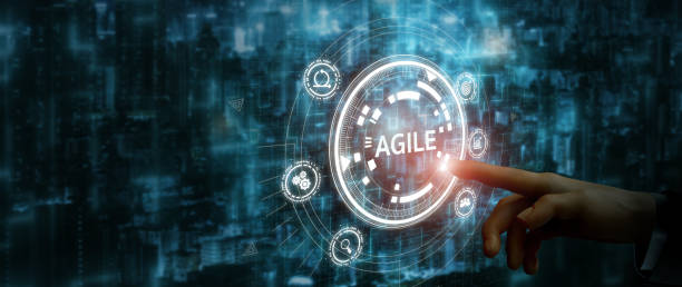 istock Agile management, the principles of agile software development and lean management to various management processes, product development lifecycle and project management. Change driven concept. 1448475086