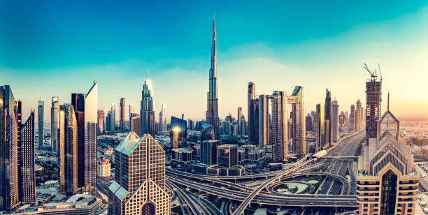 istock Burj Khalifa in Dubai downtown skyscrapers highrise architecture at sunset 1448478294