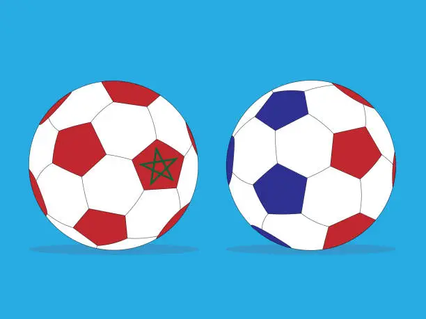 Vector illustration of Morocco vs France