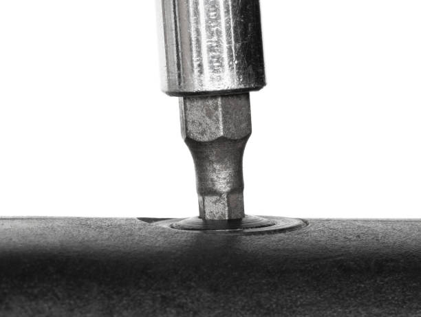 istock Hex head tool tightening a bolt on a rifle 1448484323