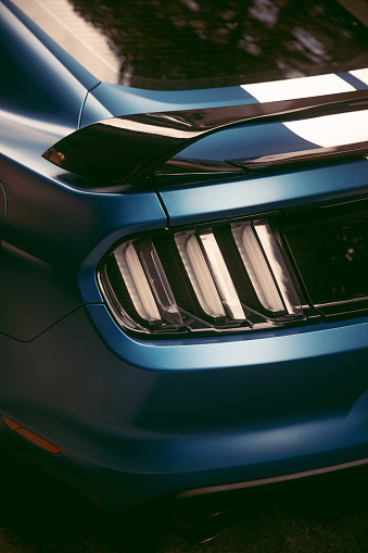 September 20, 2022: Ford Mustang Shelby GT parked on the road in downtown of London, UK