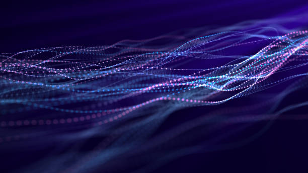 istock Dna from a moving wave and particles. Abstract dark background. The science of medicine. Biotechnology. The concept of a gene cell. Blue and pink dots with lines. 3d rendering 1448488722