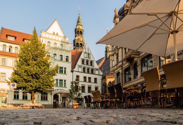 Skyline from Zwickau with market