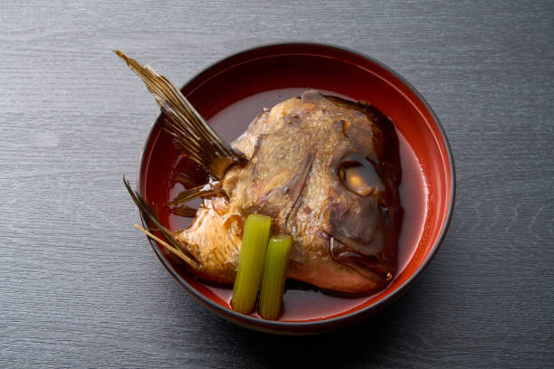 Japanese food, simmered sea bream head
