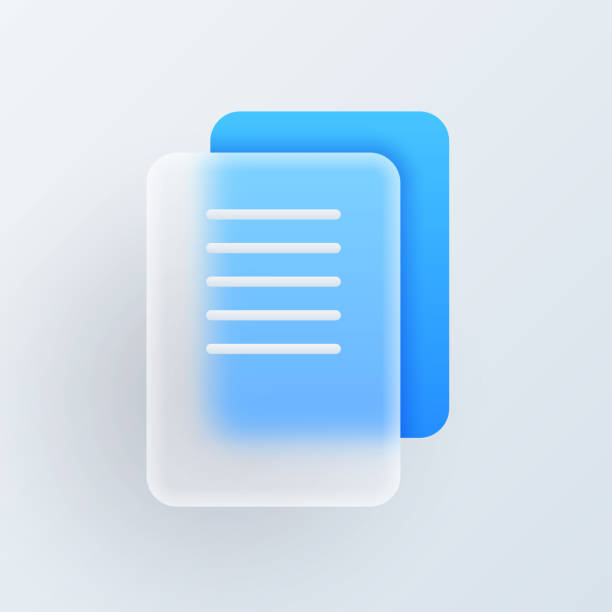 istock Documents and files vector modern trend icon in style of glassmorphism with gradient, blur and transparency. Glassmorphism paper document, paperwork sign, information storage 1448489931
