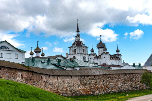 istock Panoramic view of The Solovetsky Transfiguration Monastery on the Big Solovetsky Islands. 1448490337
