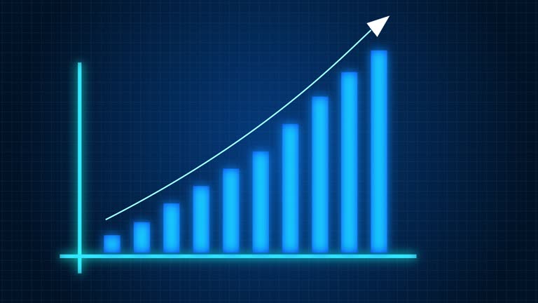 Growing chart with arrow animation