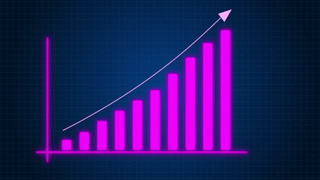 Growing chart with arrow animation