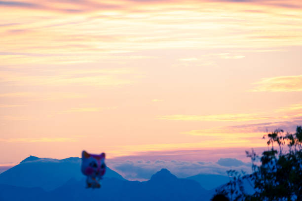 A balloon flying towards the Taurus Mountains at sunset and a unique view.