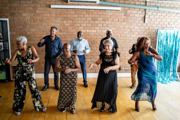 istock Senior friends dancing on a dance hall 1448500531