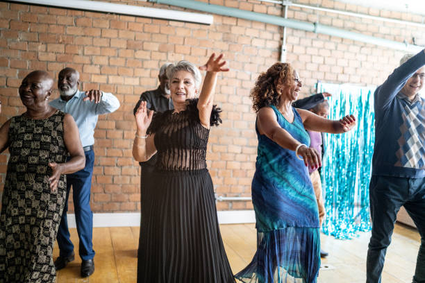 istock Senior friends dancing on a dance hall 1448500549