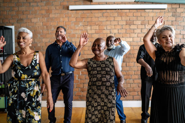 istock Senior friends dancing on a dance hall 1448500554