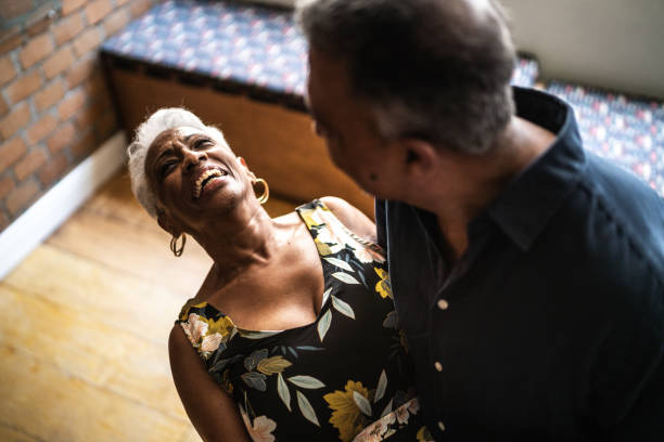 istock Senior couple dancing waltz in dance hall 1448500707