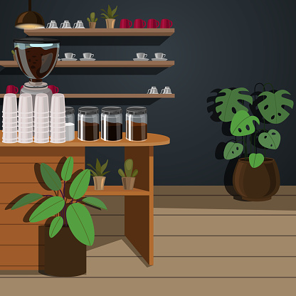 Beautiful modern coffee café, Shop, small business Concept