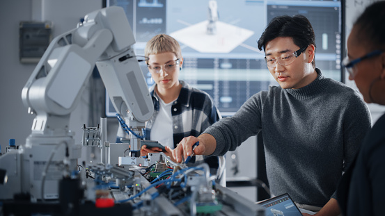 Bionic School Bionic Limb Moving At Different Ways While Diverse Students Make ...