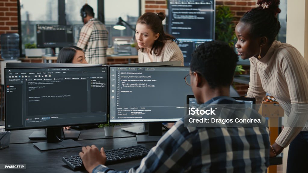Mixed Team Of Artificial Intelligence Cloud Programers Talking About ...