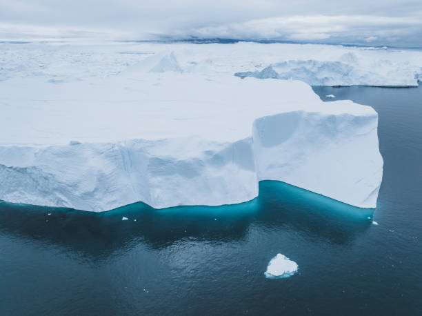 istock Big icebergs floating from aerial view 1448505730