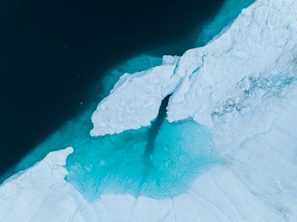 istock Big icebergs floating from aerial view 1448505799