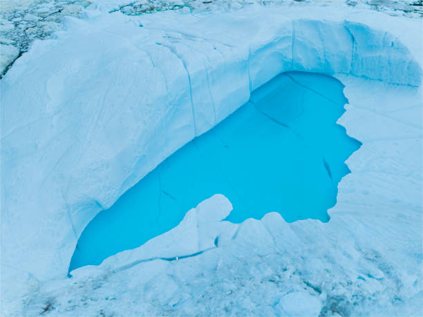 istock Big icebergs floating from aerial view 1448505953