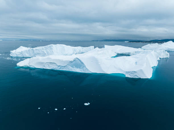 istock Big icebergs floating from aerial view 1448505956