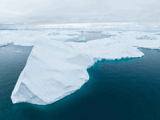 istock Big icebergs floating from aerial view 1448505974