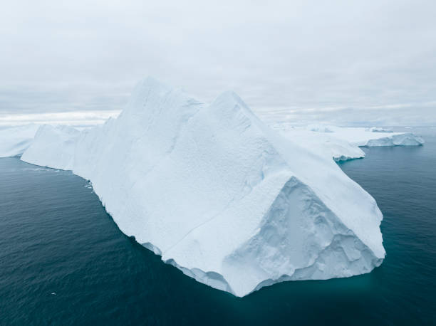 istock Big icebergs floating from aerial view 1448505979