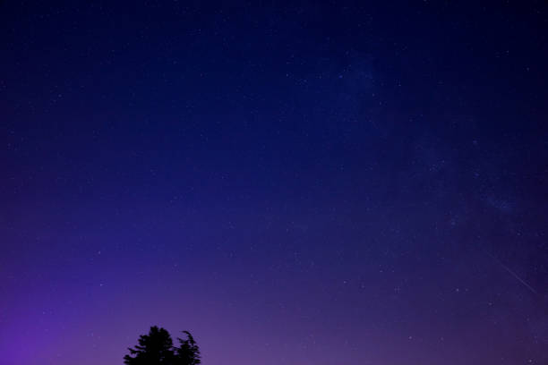 Milky Way stars and constellations on evening sky.