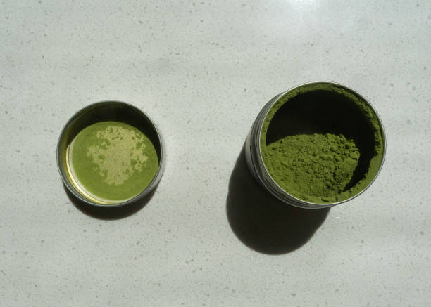 istock Matcha green tea powder in a tin 1448508137