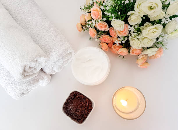 istock Relaxing pampering in a spa salon on a white background. 1448511860