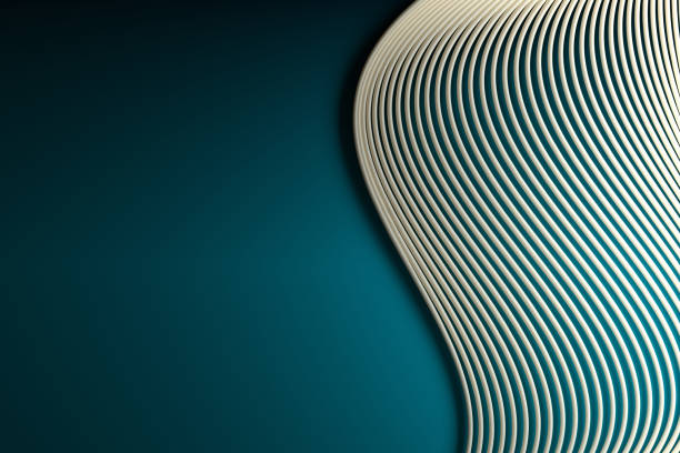 istock 3D illustration. Abstract background of 3D curved lines with copy space 1448511963