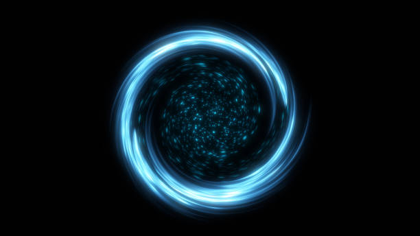 particles explosion portal and circle stock photo