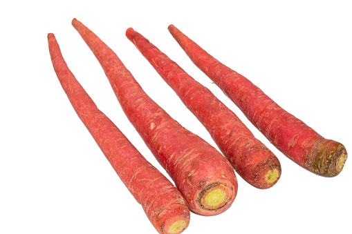 Fresh vegetable carrots isolated on white background
