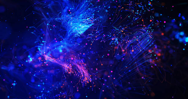 Abstract 3D Background Illustration. Futuristic Optical Fibers.