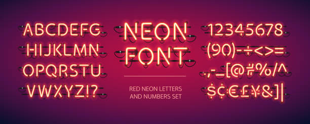 Bекторная иллюстрация Красный светящийся неоновый шрифт