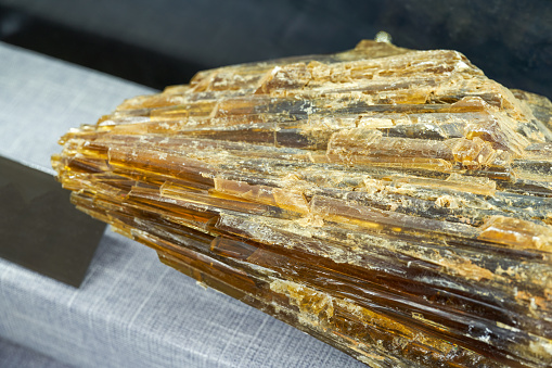 Close-up of naturally occurring rare crystalline ore