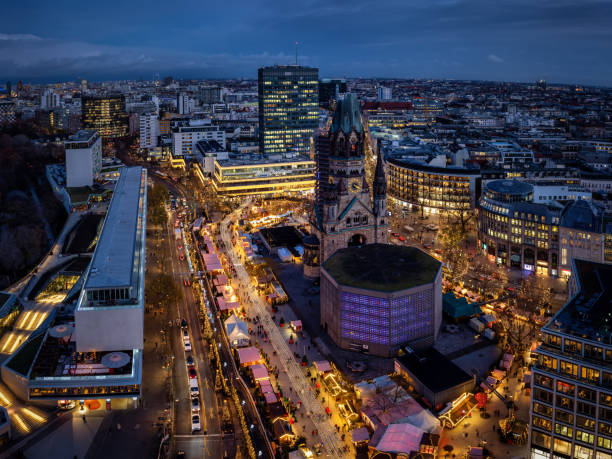 istock Elevated, panoramic view of the illuminated Breitscheidplatz in Berlin during Christmas time 1448523840