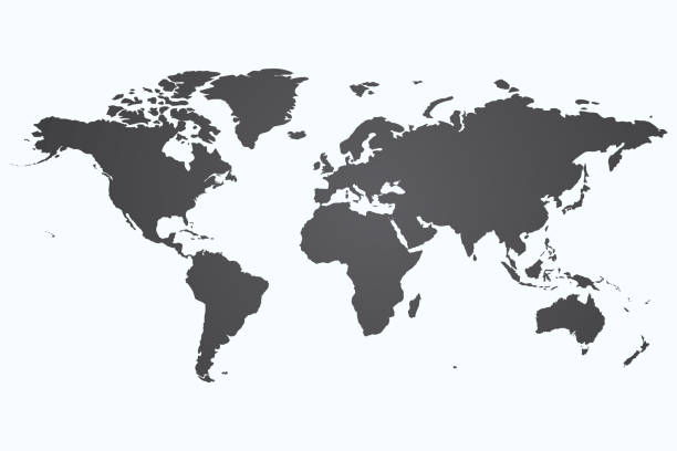 illustrazioni stock, clip art, cartoni animati e icone di tendenza di mappa del mondo. - world map