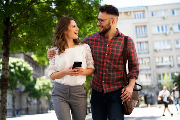 istock Young couple enjoy outside 1448527500