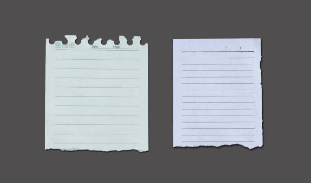 istock White ripped note, notebook paper stuck with sticky tape on black background. 1448527768