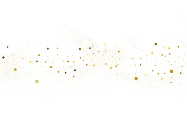 Vector illustration of Light silver gold glitter confetti. Light background.