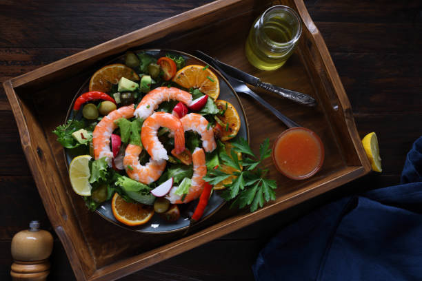 Prawn Salad Prawn or Shrimp Salad shrimp cocktail stock pictures, royalty-free photos & images