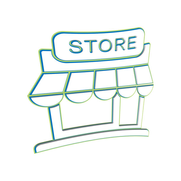 store-symbol  - bezirke san salvador und rum cay stock-grafiken, -clipart, -cartoons und -symbole