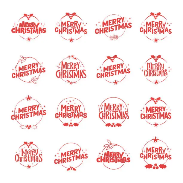 Vector illustration of Merry christmas lettering design.