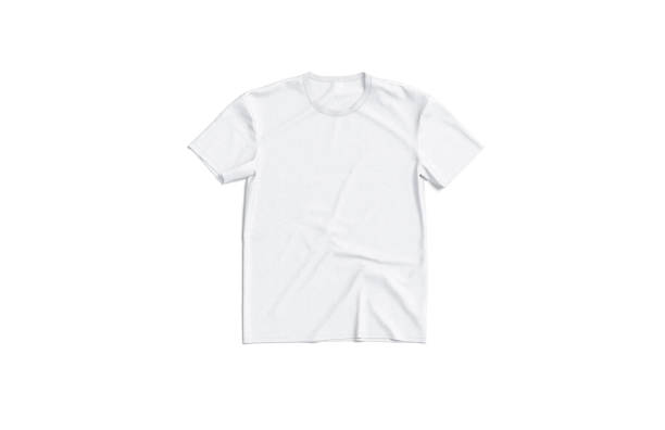 istock Blank white t-shirt mockup flat lay, top view 1448539084