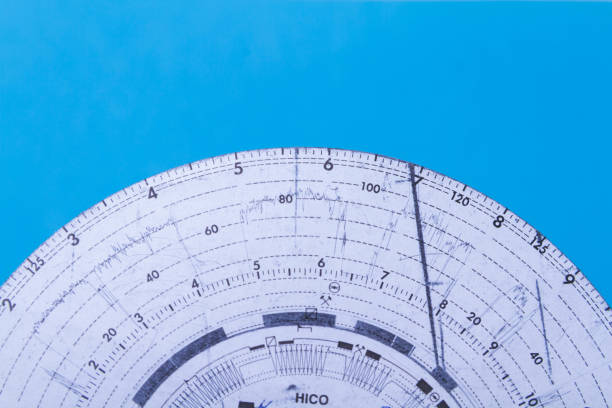 istock Tachograph. Driver time tracking.Background from recorded analog tachograph disks. 1448540098