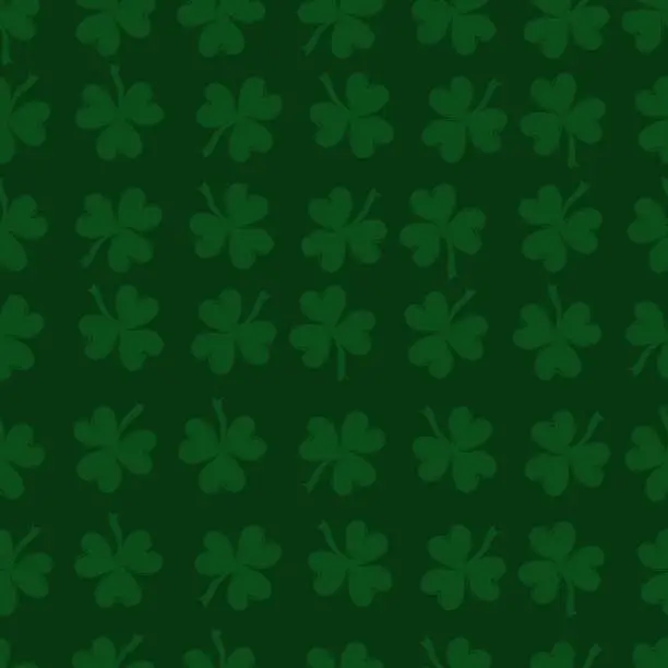 Vector illustration of Seamless pattern with clover in green colors. Happy St. Patrick's Day